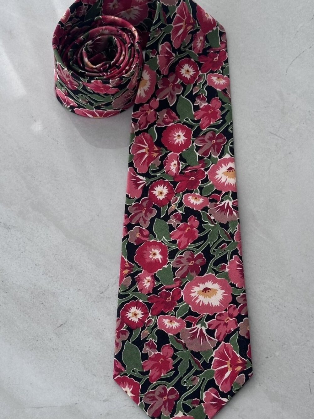 Liberty of London Floral Tulip Necktie 100% Cotton Men's Fashion Tie Red
